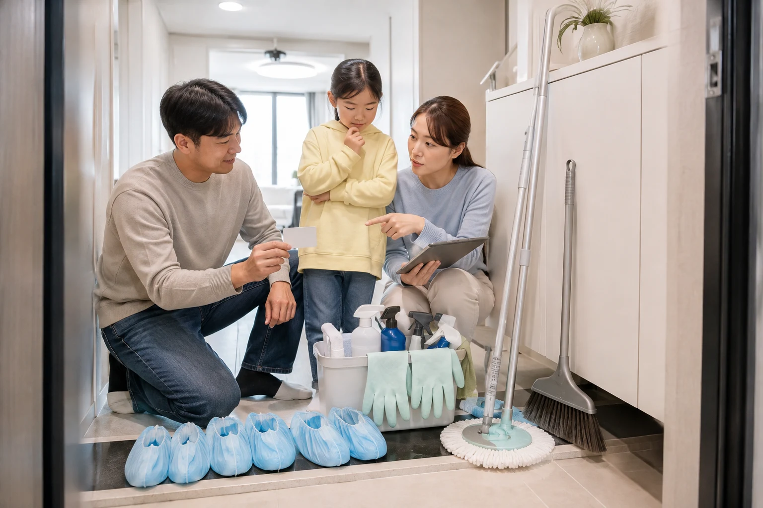 입주 전 준비를 확인하는 현관 모습